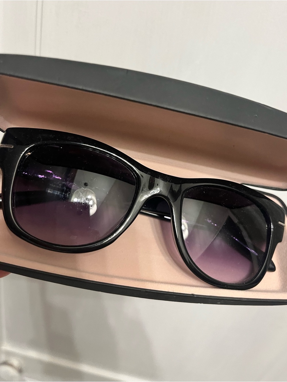 Fossil Black Women's Sunglasses with Gradient Purple Lenses